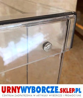 Przezroczysta urna wyborcza z poliwęglanu - Wzór PKW 2016 - POWYŻEJ 750 WYBORCÓW